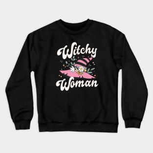 Witchy Woman Funny Witch Halloween Crewneck Sweatshirt